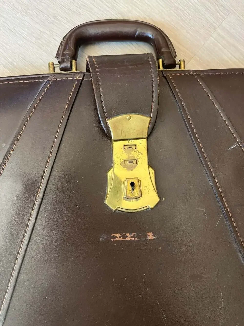 Vintage U.S. Government Leather Briefcase Type IV with Key